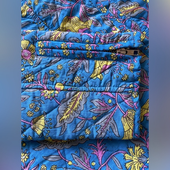 Small NWT Anthropologie DRA Los Angeles Floral Blue LIGHTWEIGHT Quilted Jacket - Picture 6 of 16